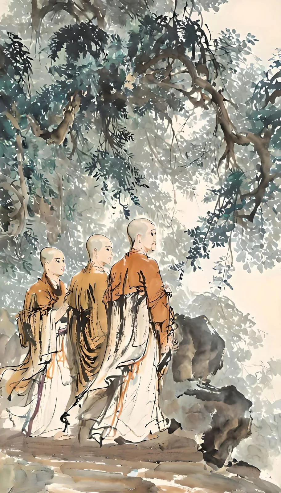 a-group-of-asian-monks-middle-aged