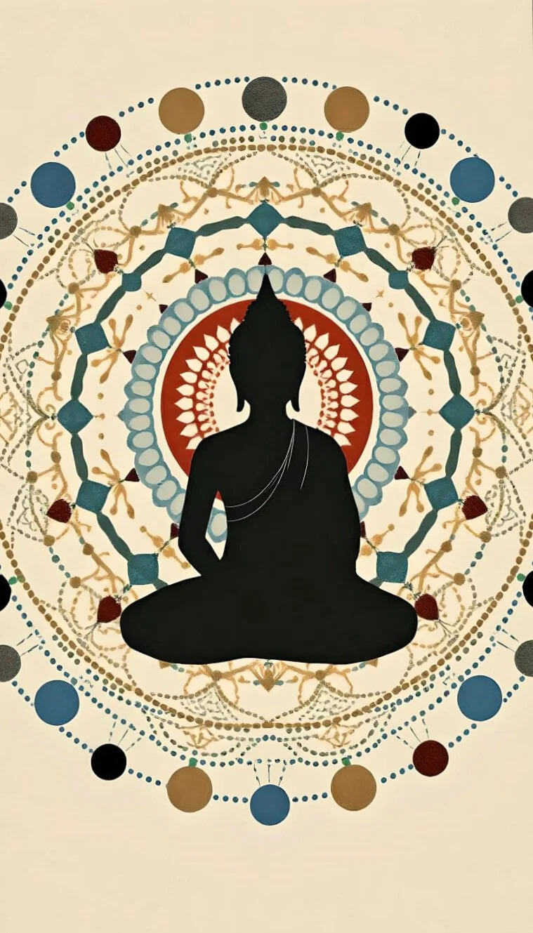 a-silhouette-of-a-seated-buddha